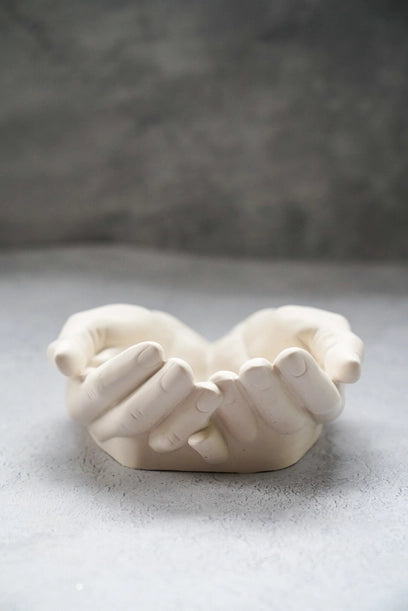 Stone Cupped Hands Bowl Handmade Fall Home Decor Idea