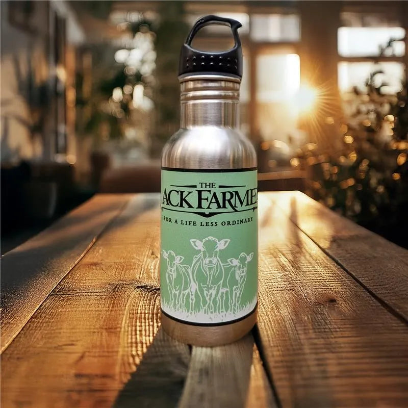 The Black Farmer Stainless Steel Water Bottle