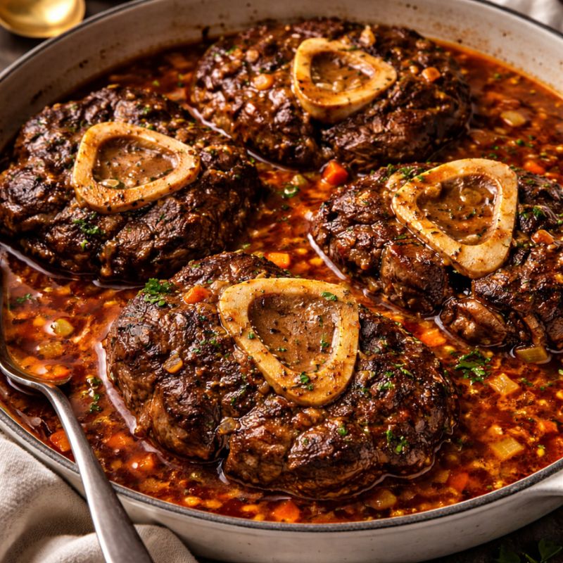 cooked veal osso bucco