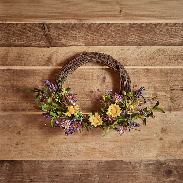 Wr22011 50cm Wild Flower Half Spring Wreath 600x600